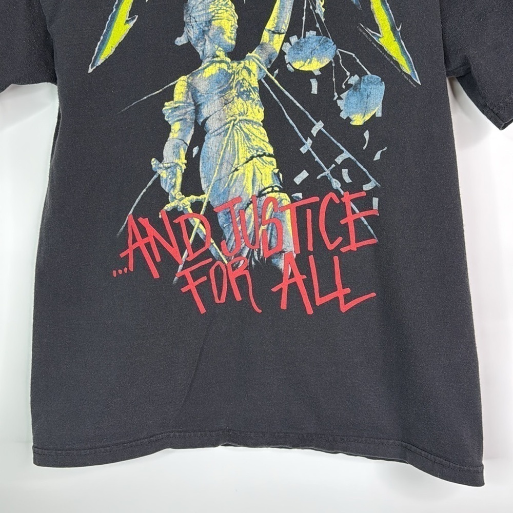 Hanes Heavyweight Metallica Justice For All Black Tshirt Medium - Picture 3 of 10